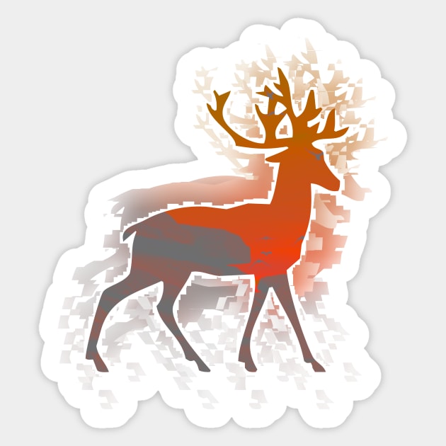 Sunset Buck Sticker by donovanh